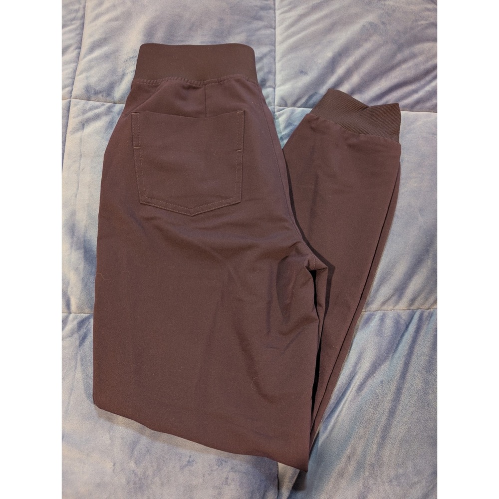 FIGS Zamora Jogger Scrub Pants Womens Small Dark Purple High Waisted Cargo